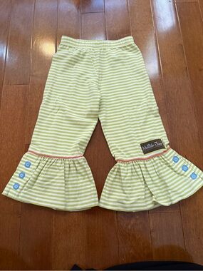 Matilda Jane Yellow and White Striped Flounce Pants